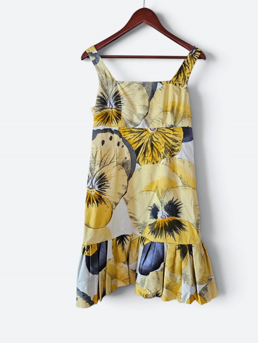 Anthropologie Leifsdottir Bellis Brushstroke Floral Ruffle Lace Back Dress 6 NWT